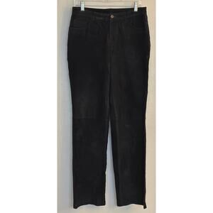 Vintage 90s Brandon Thomas Black Suede Straight Leg Pants Western Cowgirl Fall